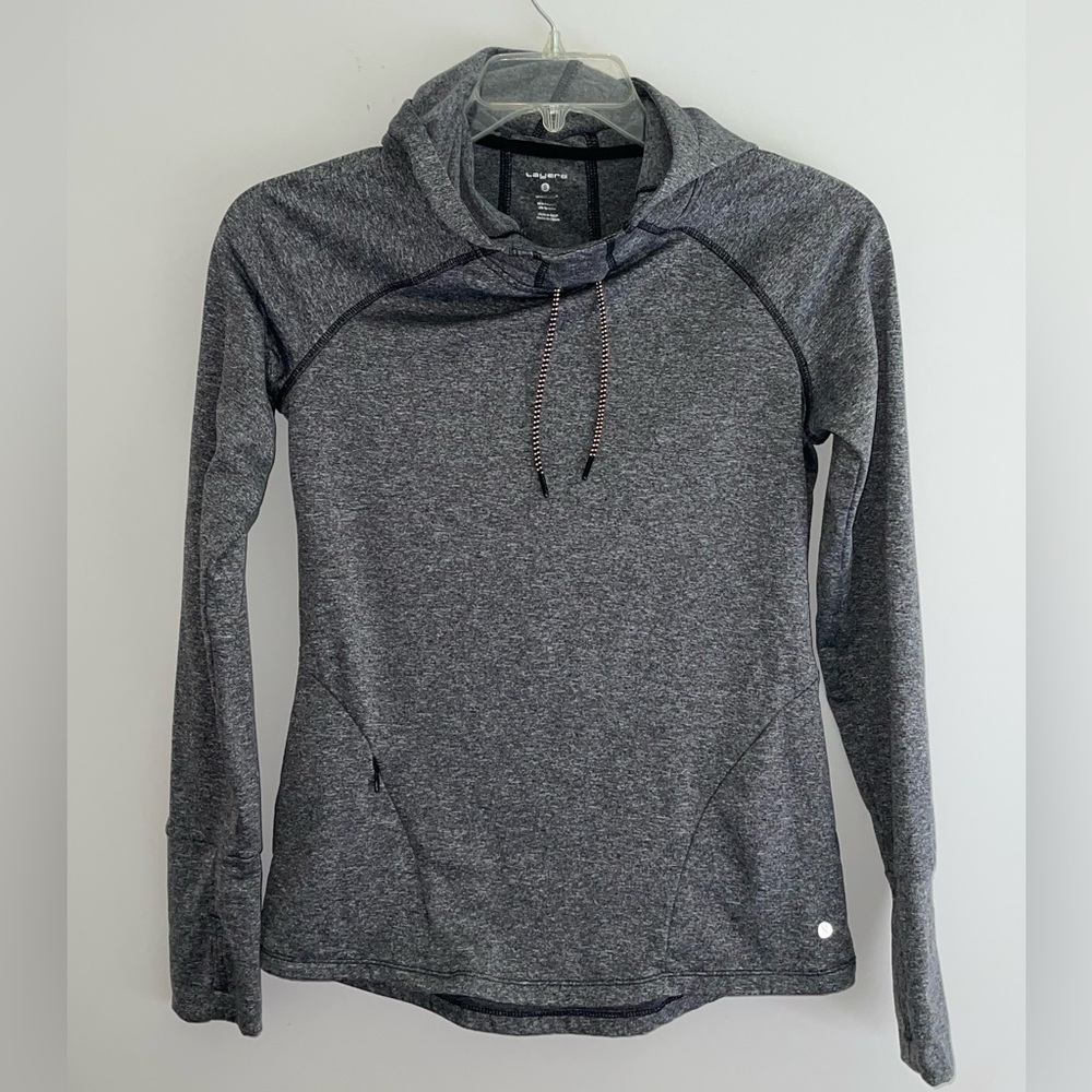Long sleeve w Hood / size- S / color- GREY